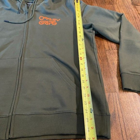 OAKLEY GRIPS Men's Zip Up Hoodie Sweatshirt Size XL XLarge Green Colored - Picture 4 of 7
